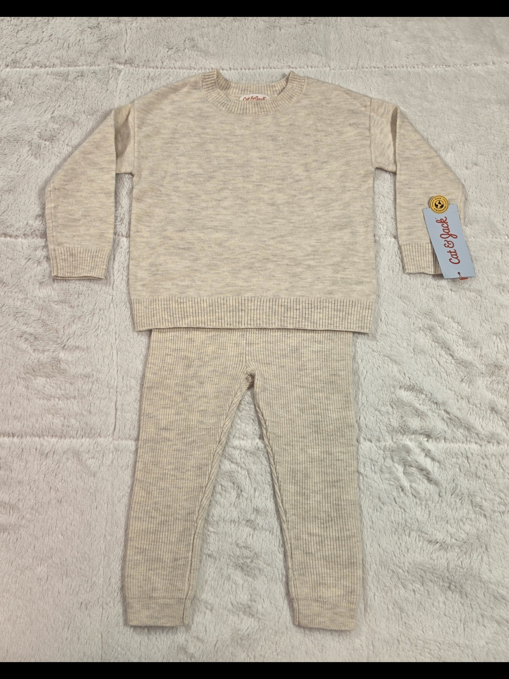 Cat & Jack Cream Heather Knit Kids Set(100PC-47)
